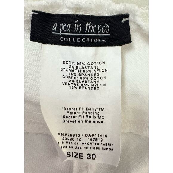 Adriano Goldschmied A Pea in the Pod Maternity White Malibu Crop Pant Sz 30 - Picture 5 of 9